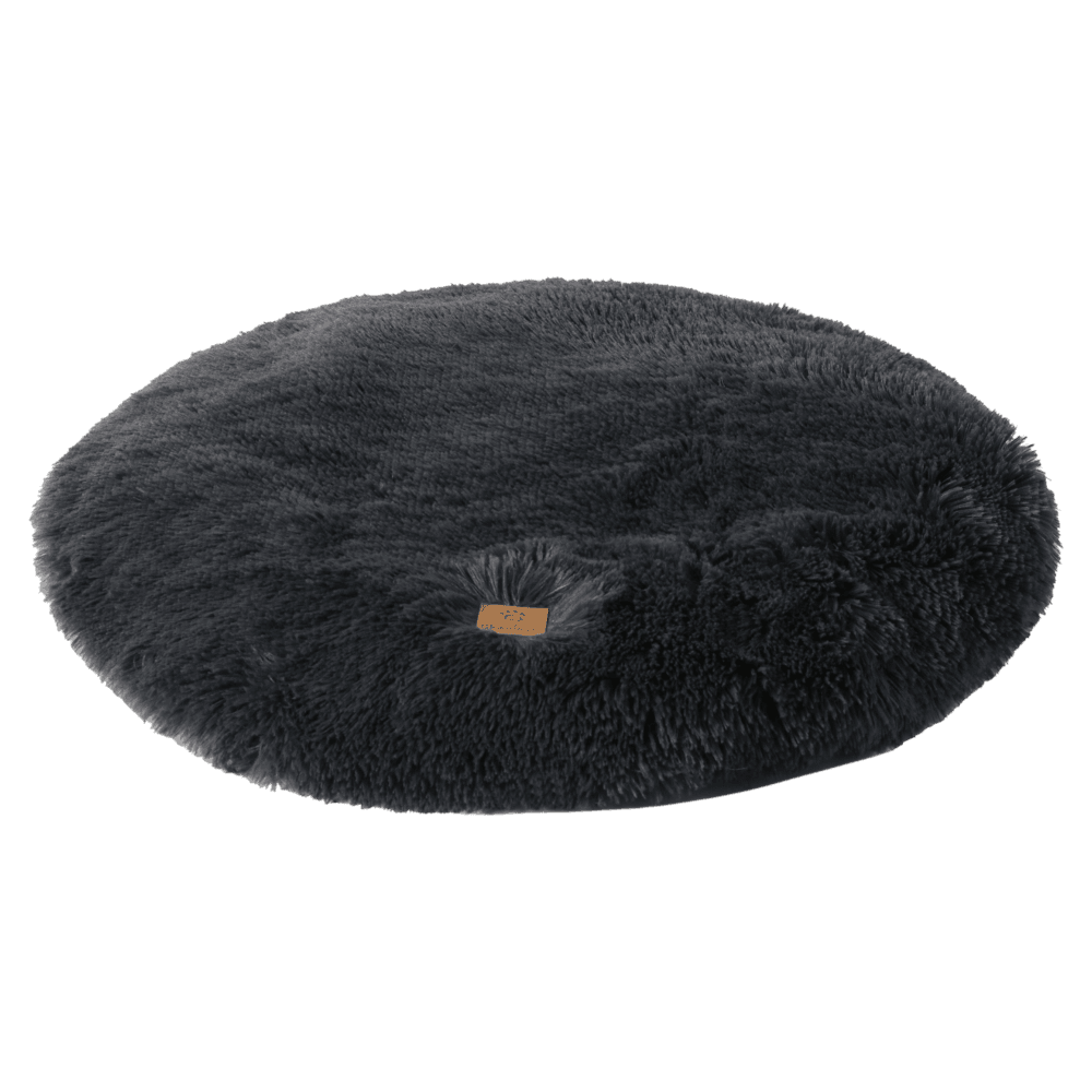 charlies-round-shaggy-faux-fur-calming-pet-mat-charcoal