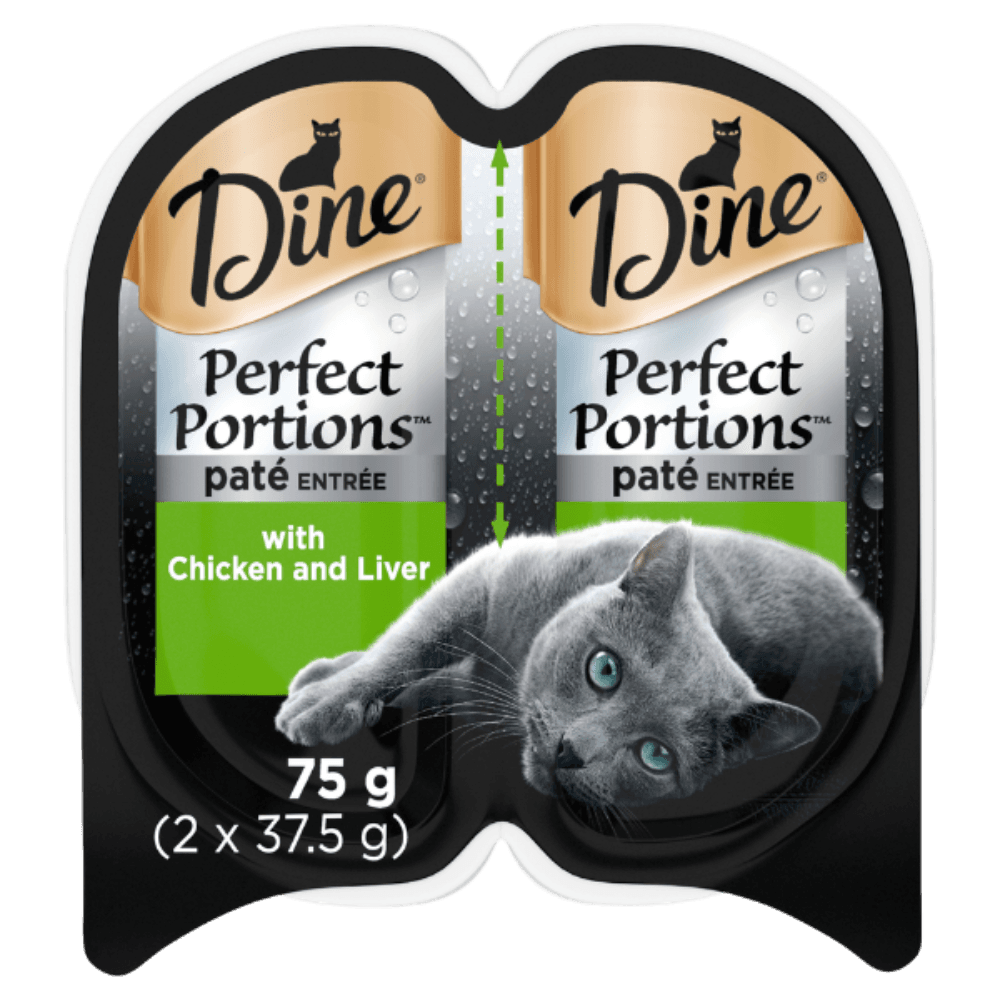 Dine Perfect Portions Pate Chicken Liver Cat Wet Food Tray
