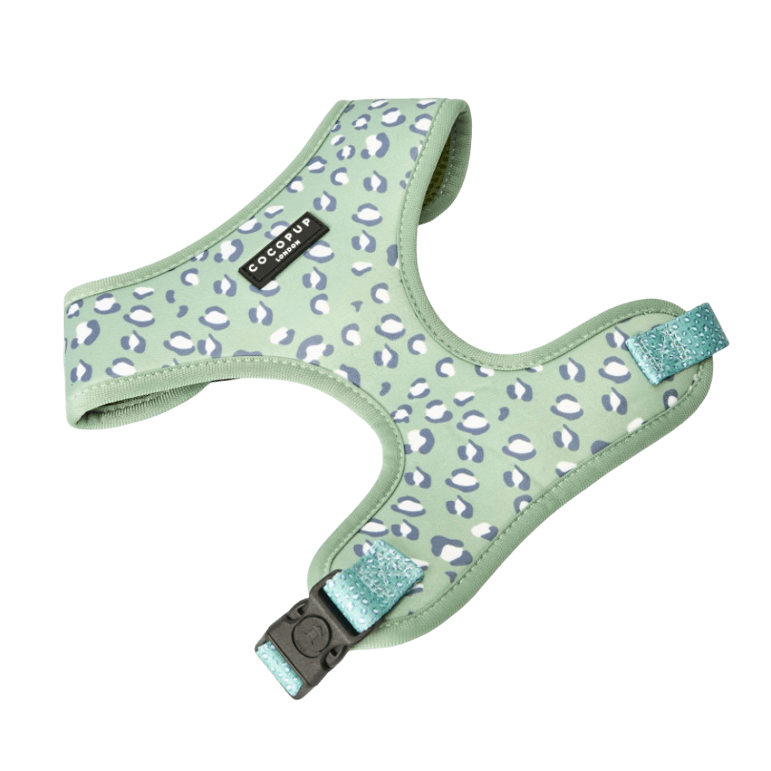 Dog Harness in Sage Leopard Green