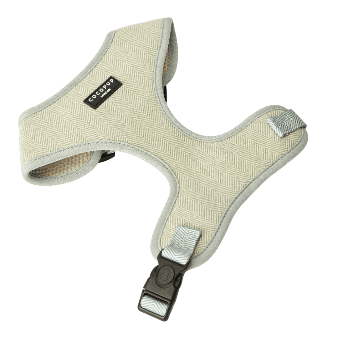 cocopup-london-adjustable-neck-dog-harness-sage-tweed