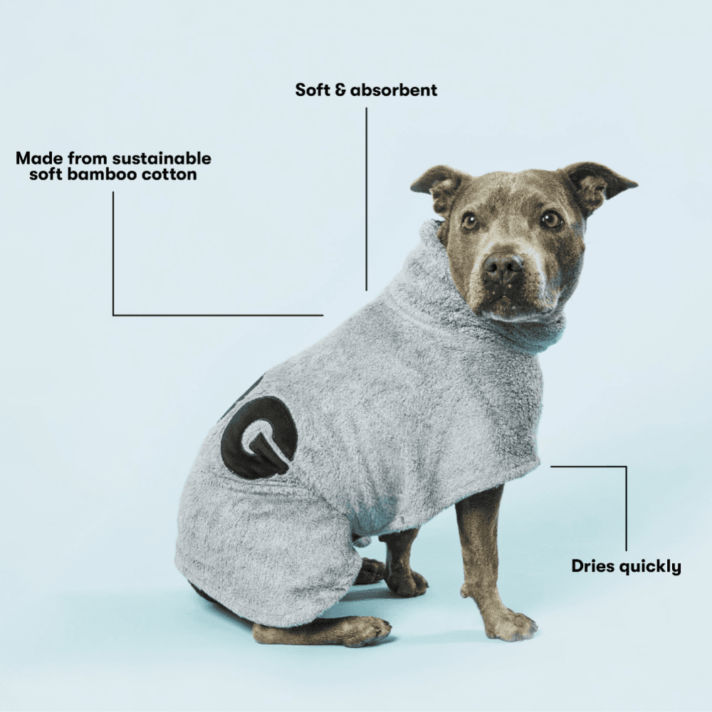 DOG By Dr Lisa Poncho Full Coverage Dog Towel Grey