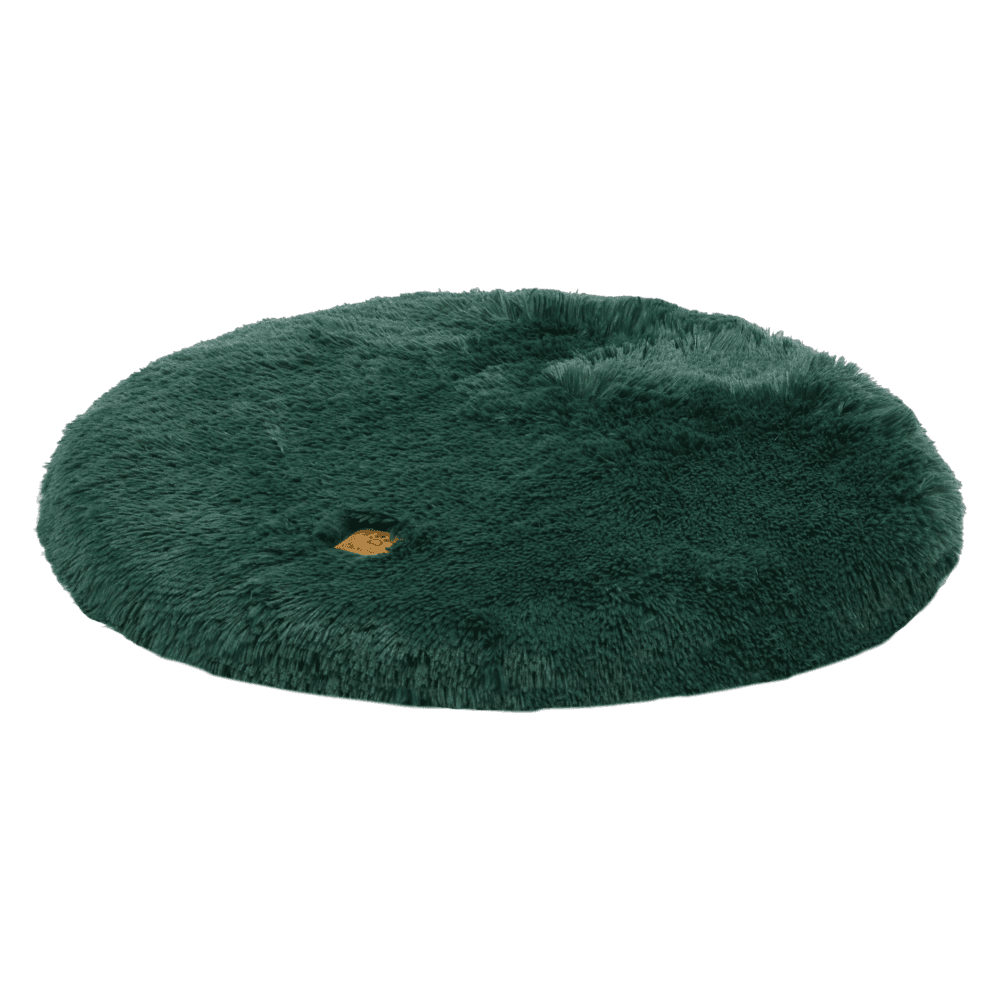 charlies-round-shaggy-faux-fur-calming-pet-mat-eden-green