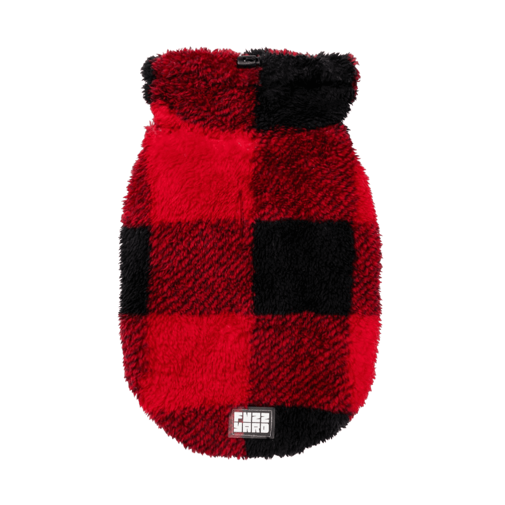 fuzzyard-checkered-teddy-dog-sweater-in-red