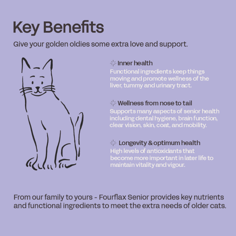 Fourflax Senior - Nutritional Supplement Powder for Ageing Cats