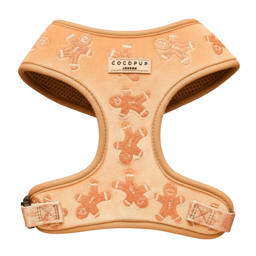 cocopup-london-adjustable-neck-dog-harness-gingerbread-treats