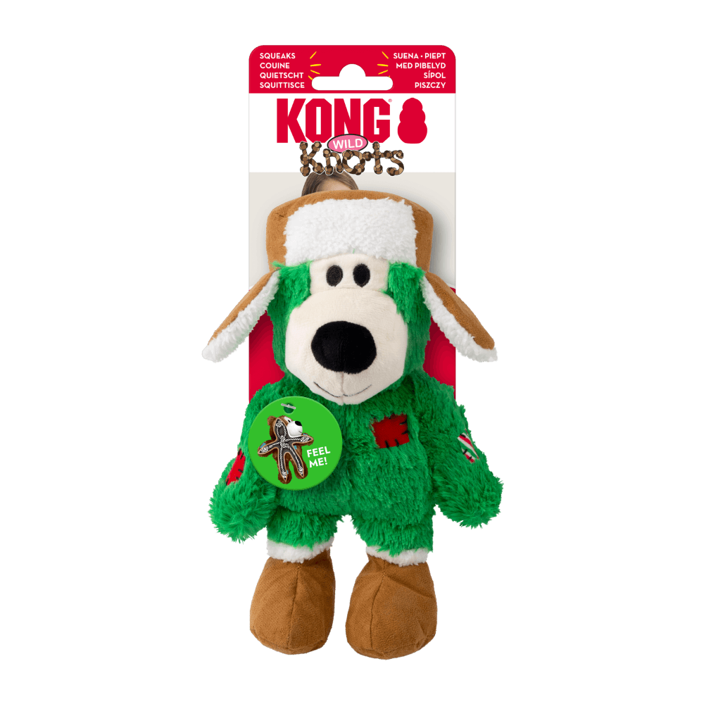 KONG Holiday Wild Knots Bear Plush Dog Toy