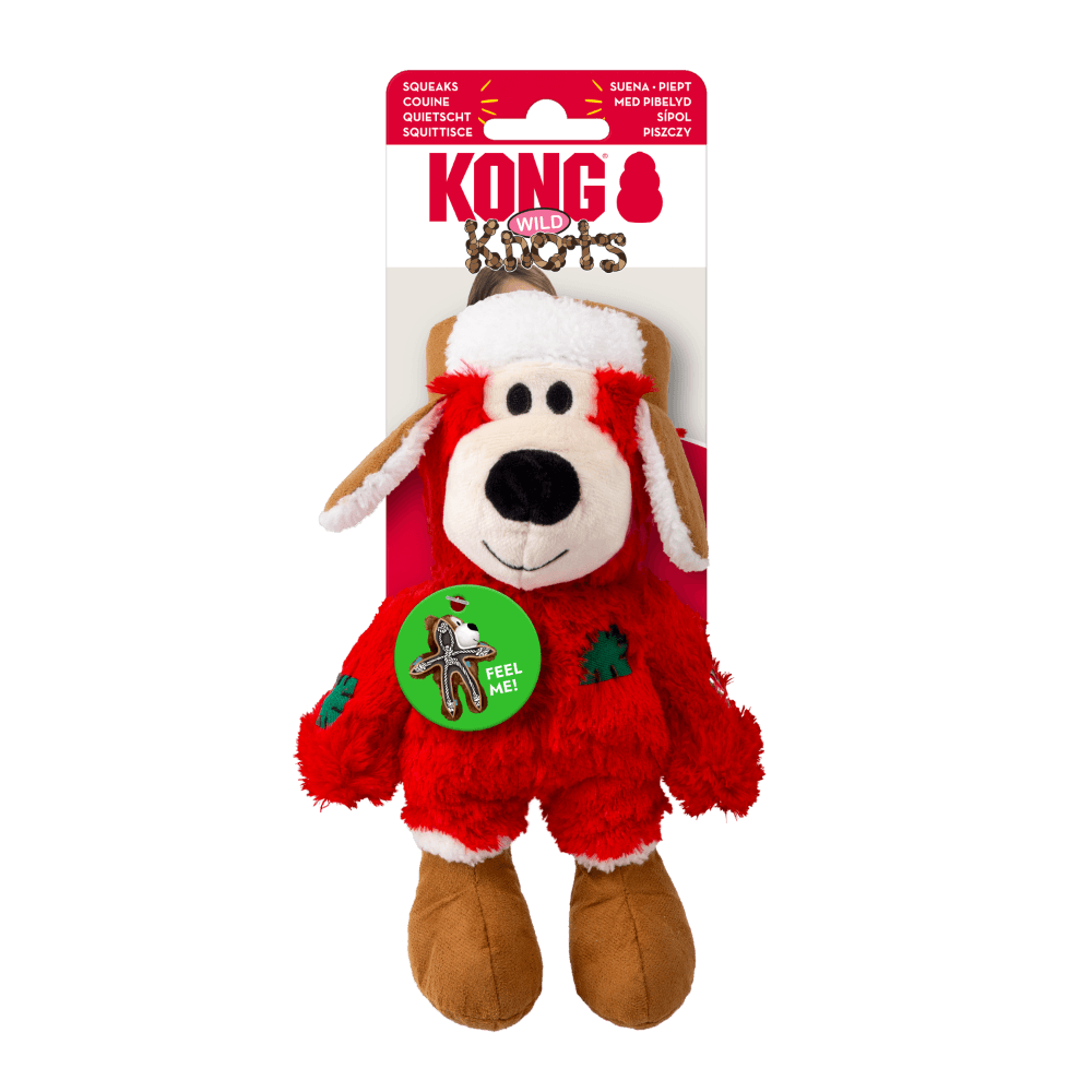 KONG Holiday Wild Knots Bear Plush Dog Toy