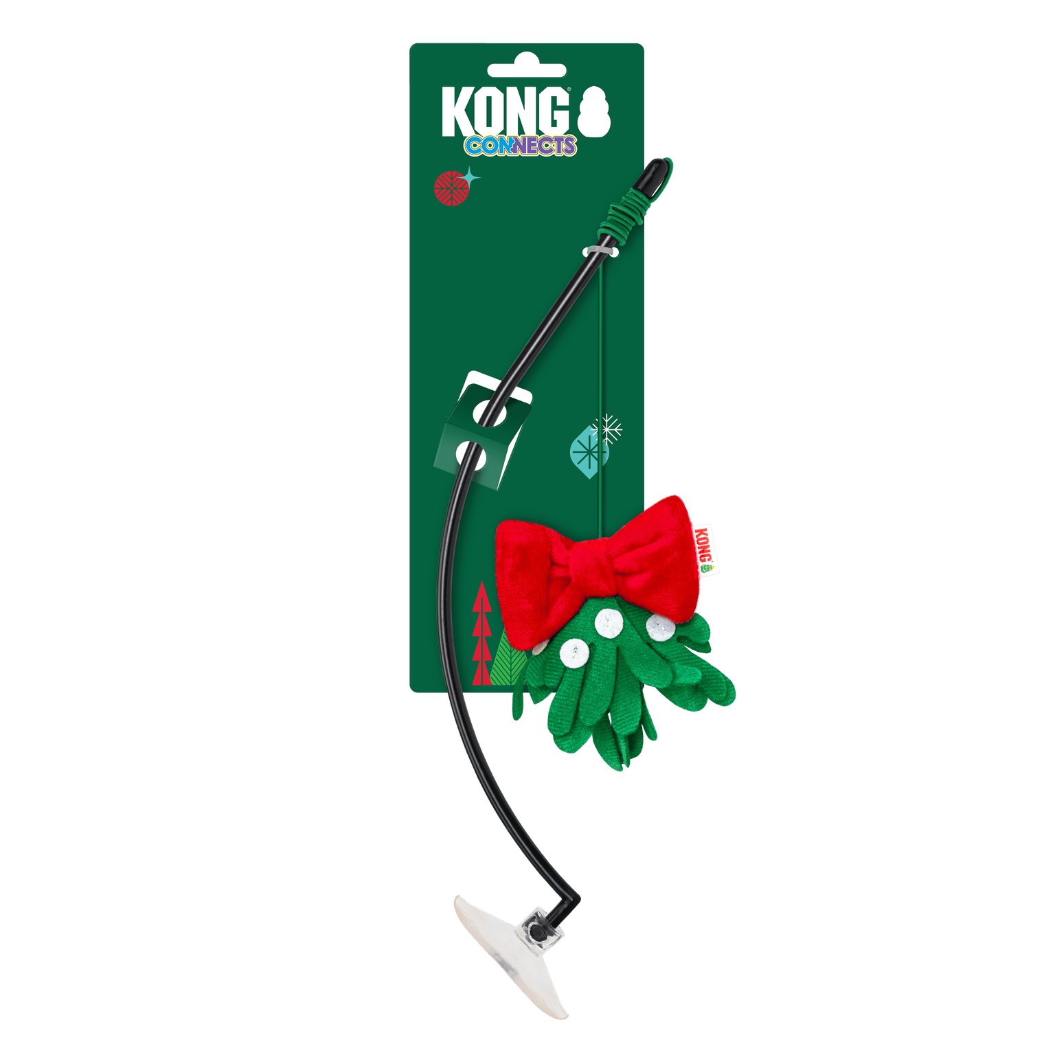 Kong Holiday Connects Window Mistletoe Cat Teaser Toy