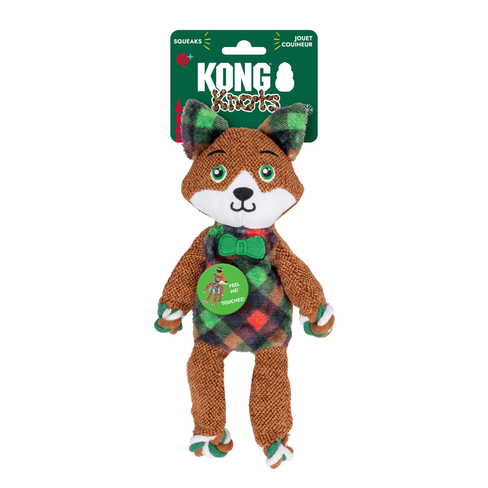 Kong Holiday Floppy Knots Dapper Squeaky Dog Toy