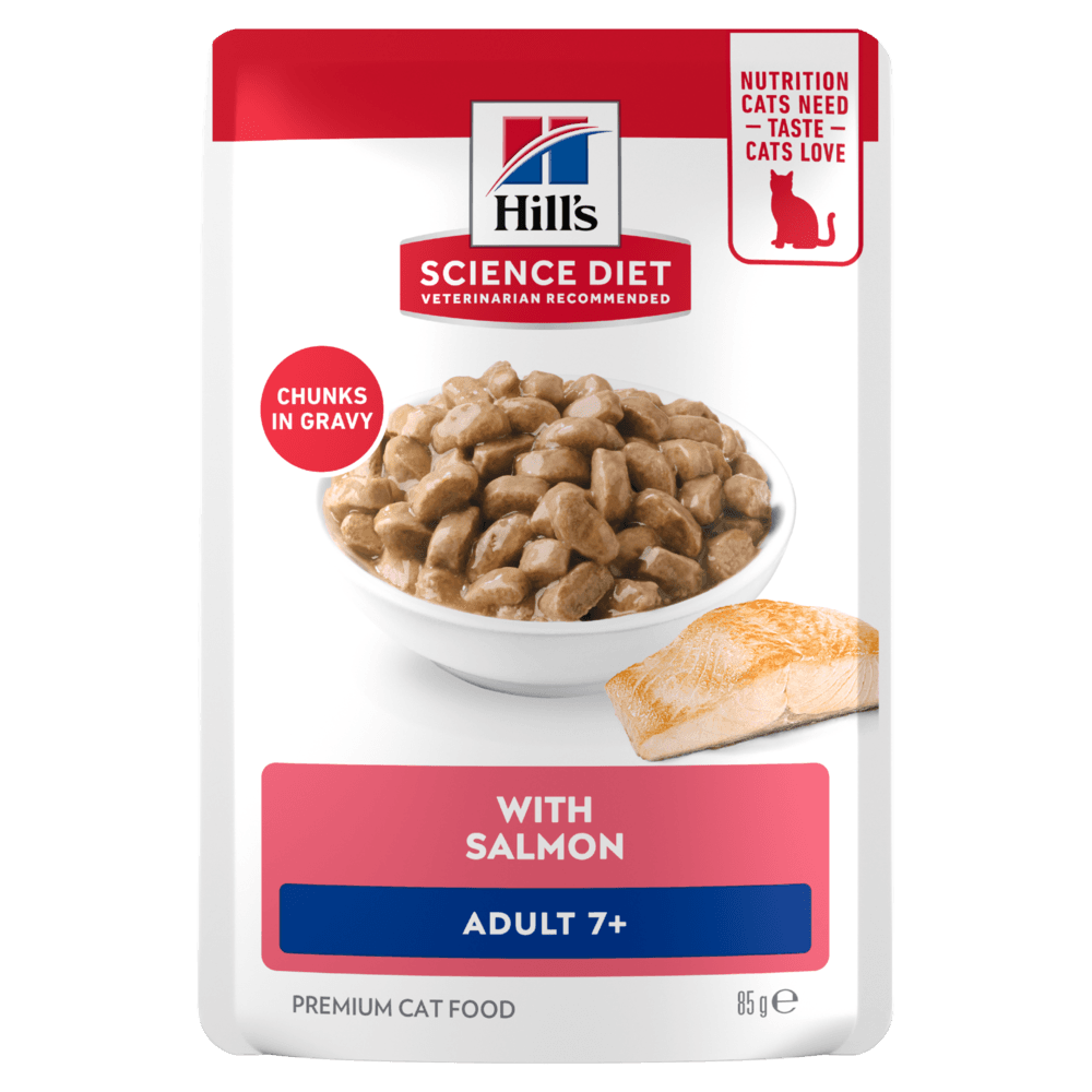 Senior 7 Plus with Salmon Wet Cat Food Pouches