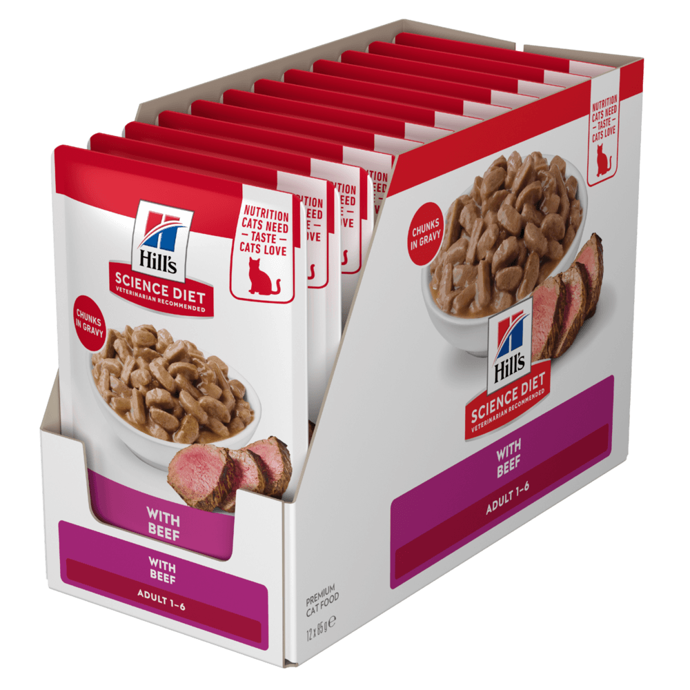 Adult Beef Wet Cat Food Pouches