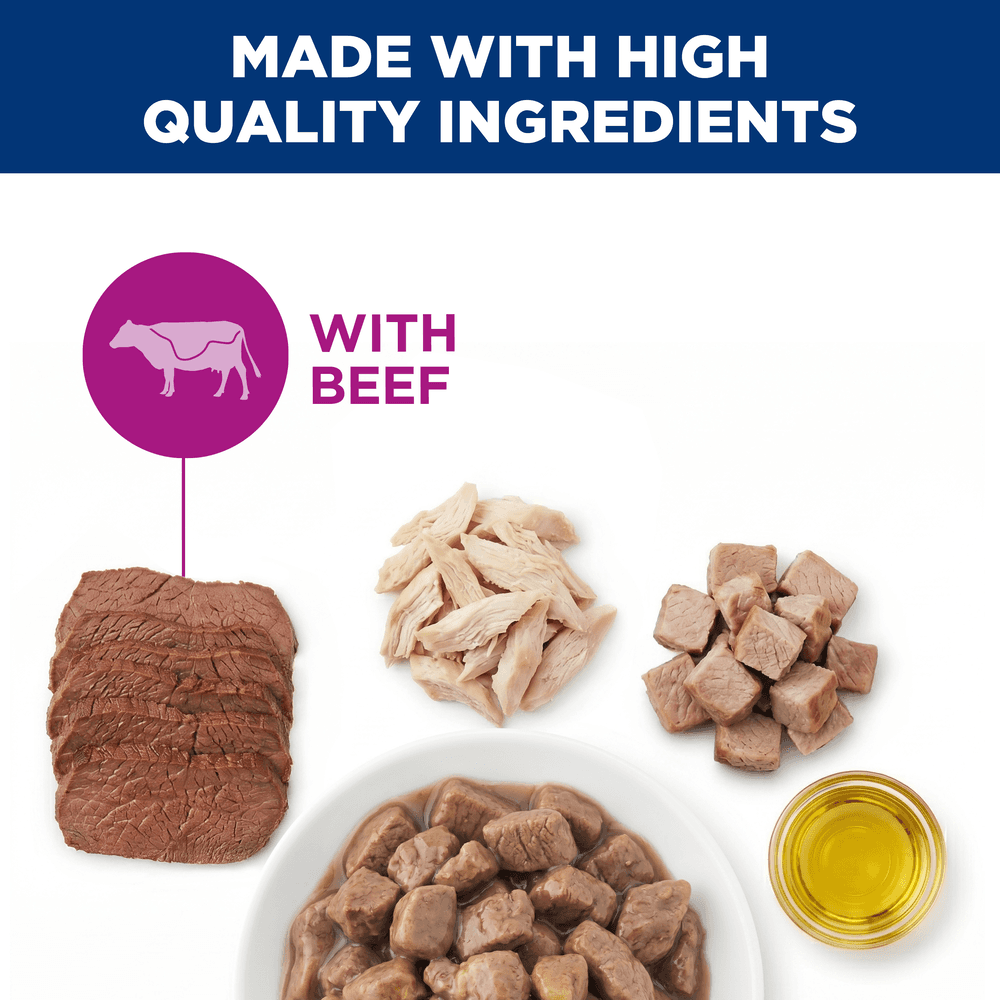 Hills Science Diet Adult Beef Wet Cat Food Pouches