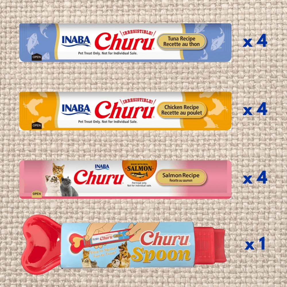 Inaba Churu Holiday Pack Lickable Cat Treats Plus Spoon