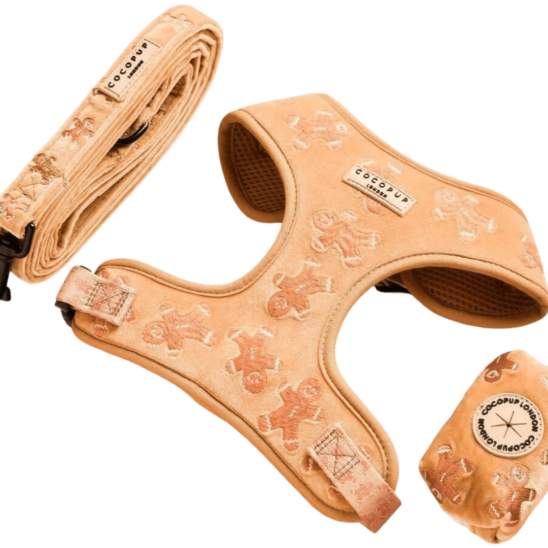 cocopup-london-adjustable-neck-dog-harness-gingerbread-treats