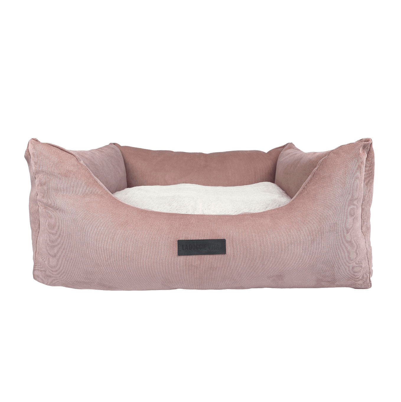 la-doggie-vita-low-front-pink-micro-corduroy-bolster-with-removable-parts-dog-bed