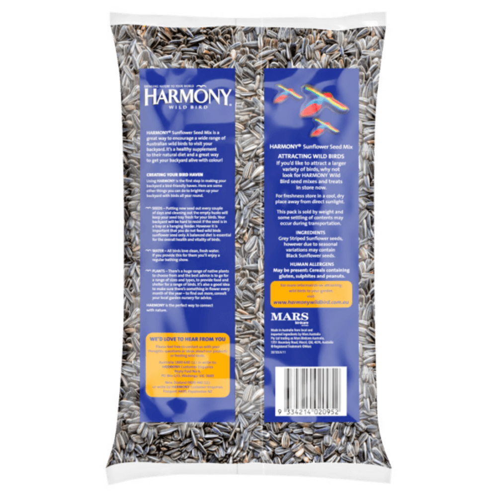 harmony sunflower seeds back