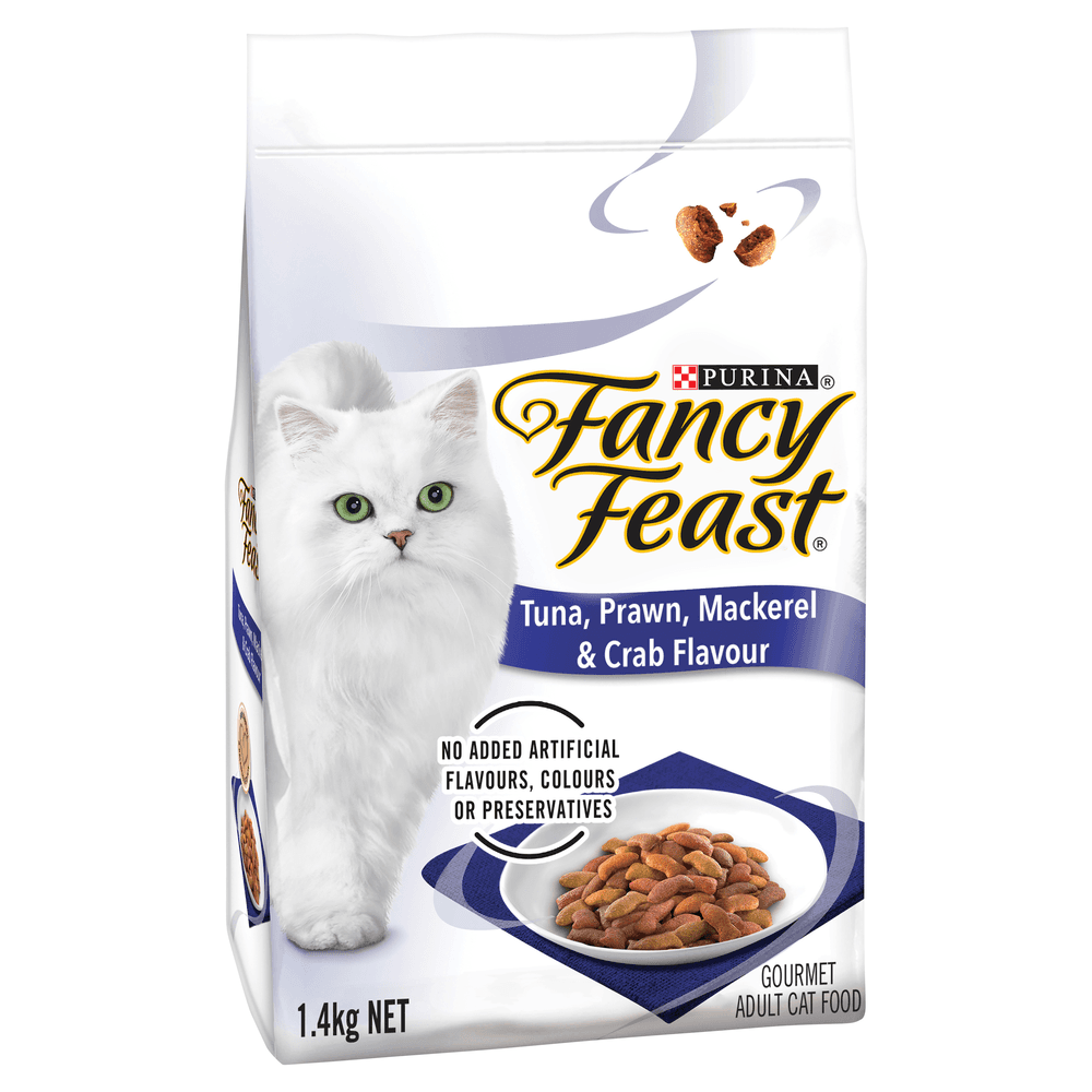 Tuna Prawn Mackerel and Crab Flavour Adult Dry Cat Food