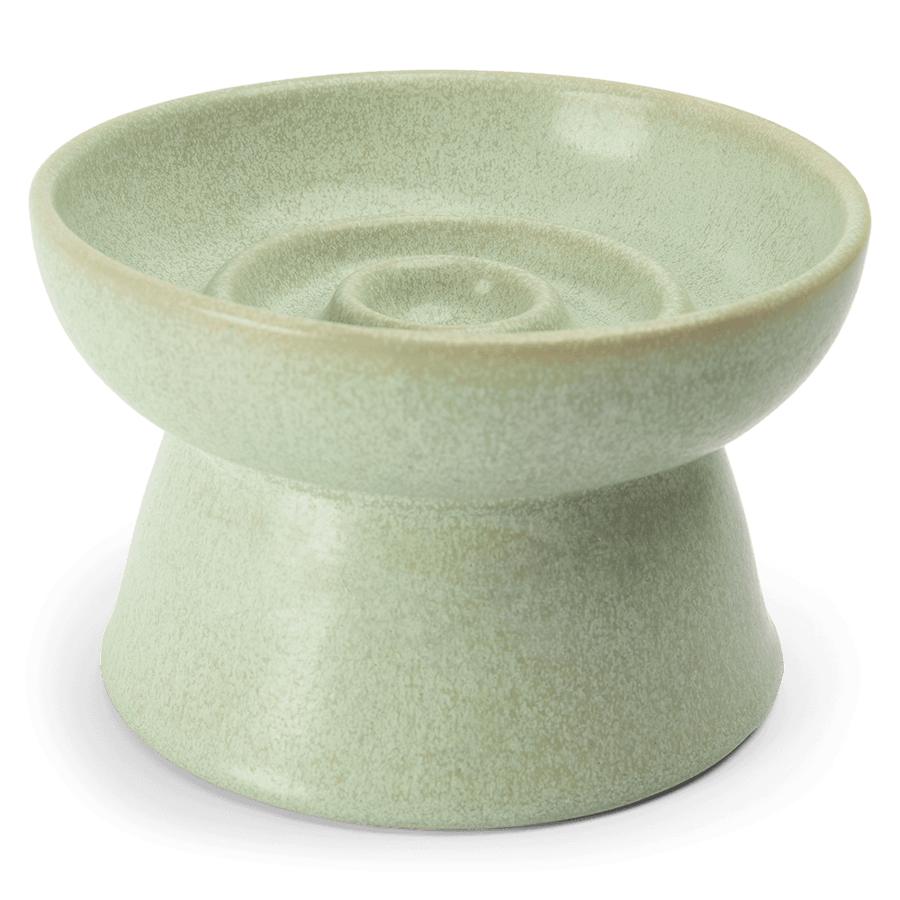 Ceramic Slow Feeder Elevated Bowl Sage for Dogs and Cats