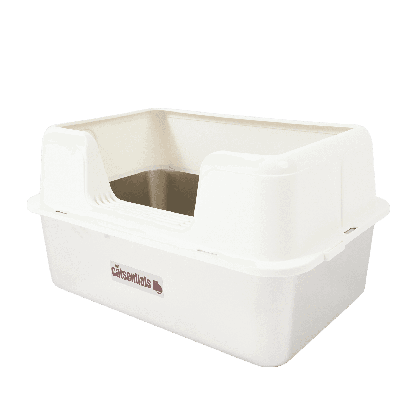 Front Opening Stainless Steel Cat Litter Box White
