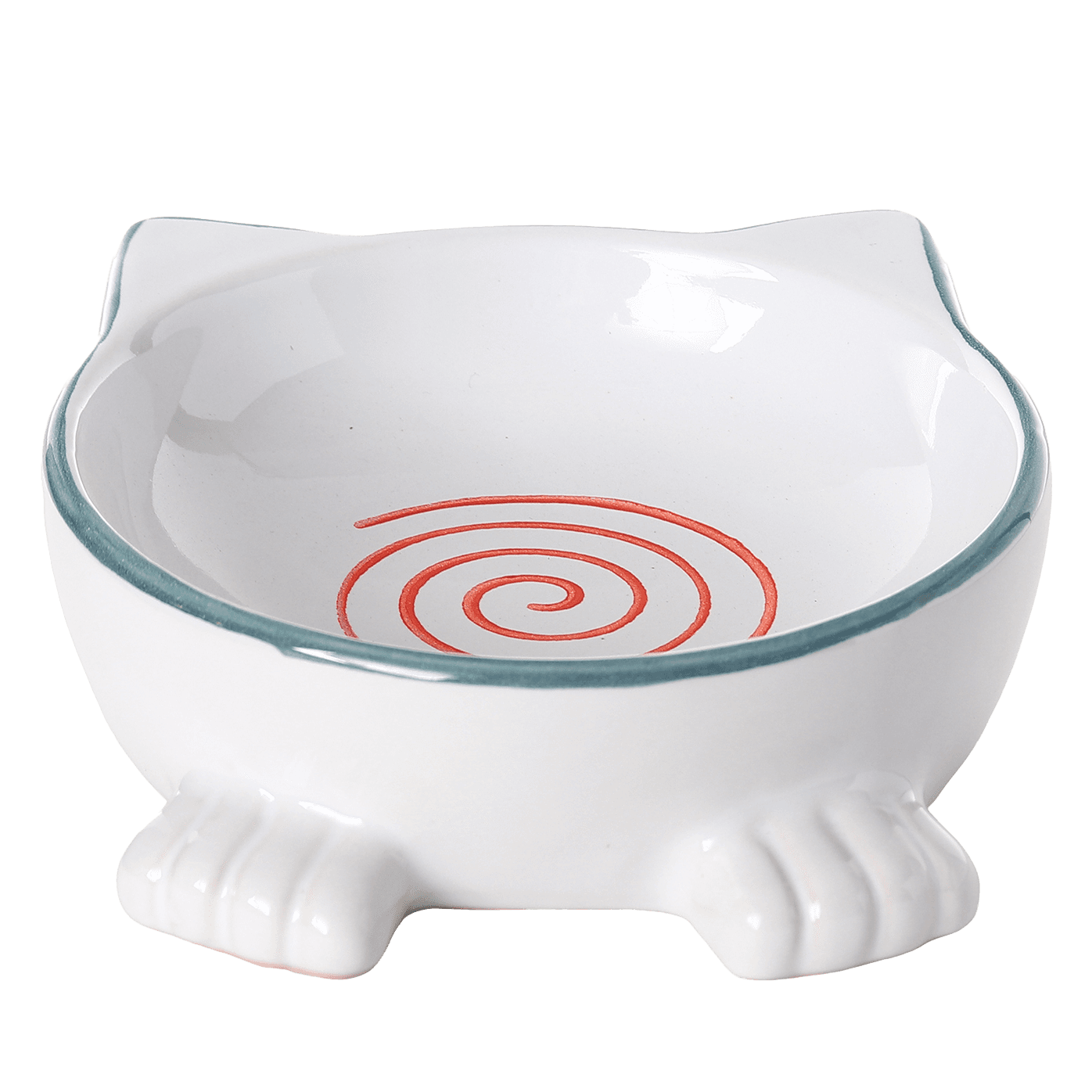 paws-for-life-cat-shaped-ceramic-pet-bowl-white