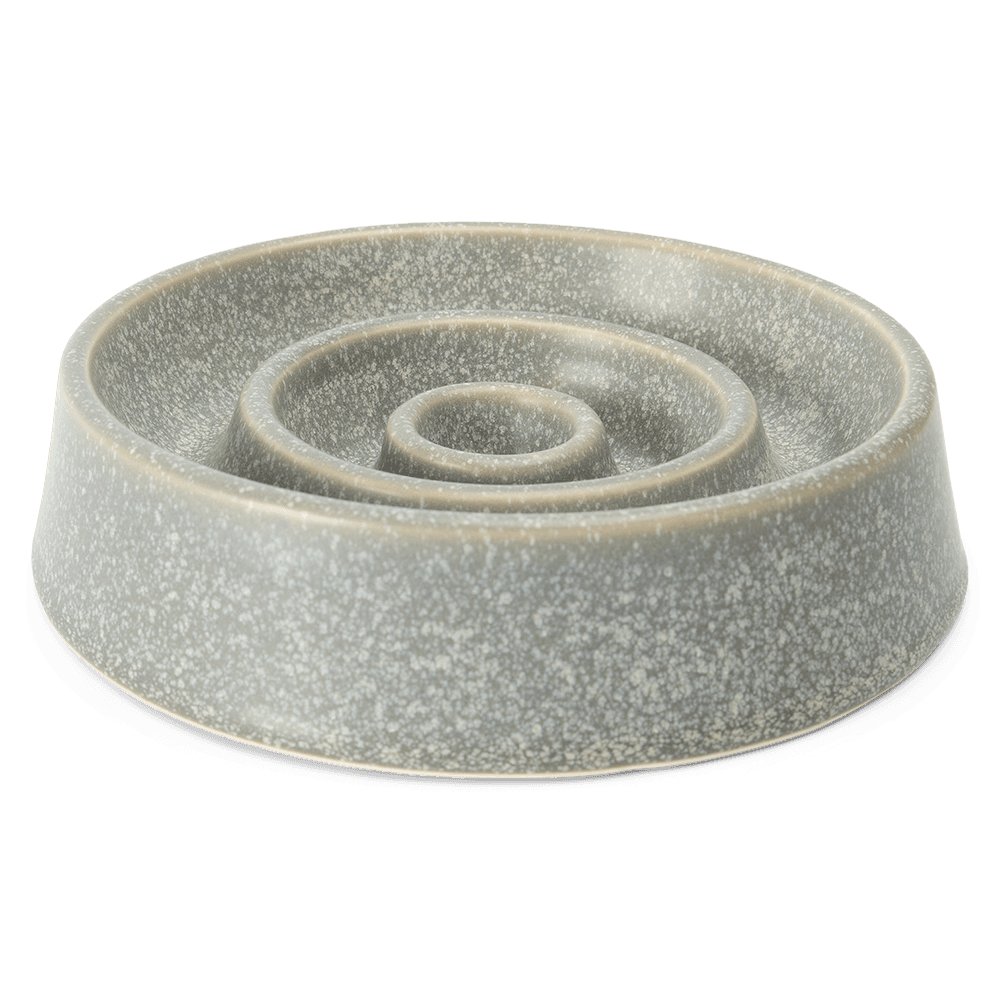 Ceramic Slow Feeder Bowl Charcoal for Dogs and Cats