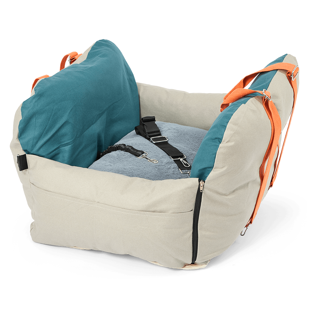 paws-for-life-dog-travel-car-seat-bed-faux-leather-neon