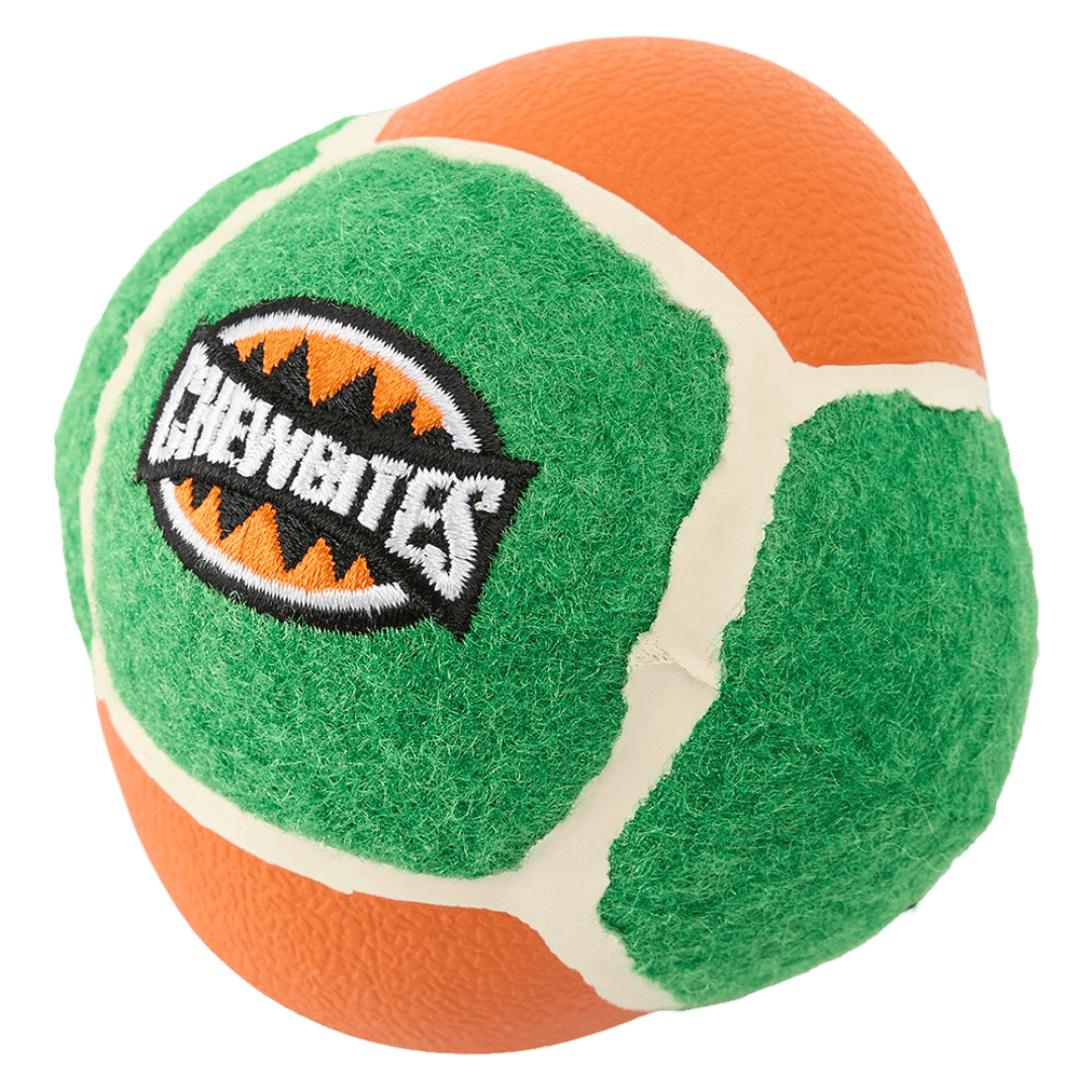 paws-for-life-chewbites-tennis-rubber-six-sided-ball-dog-fetch-toy