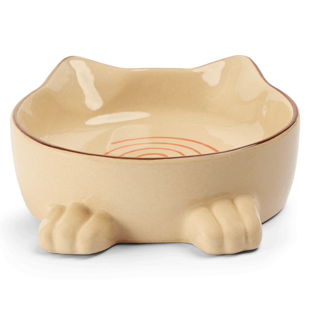 paws-for-life-cat-shaped-ceramic-pet-bowl-beige