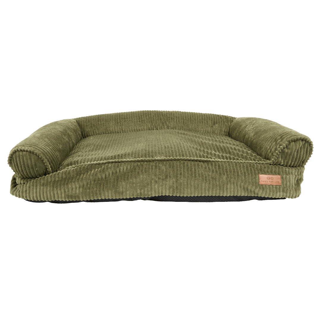 paws-for-life-plush-corduroy-rectangular-dog-bed-green
