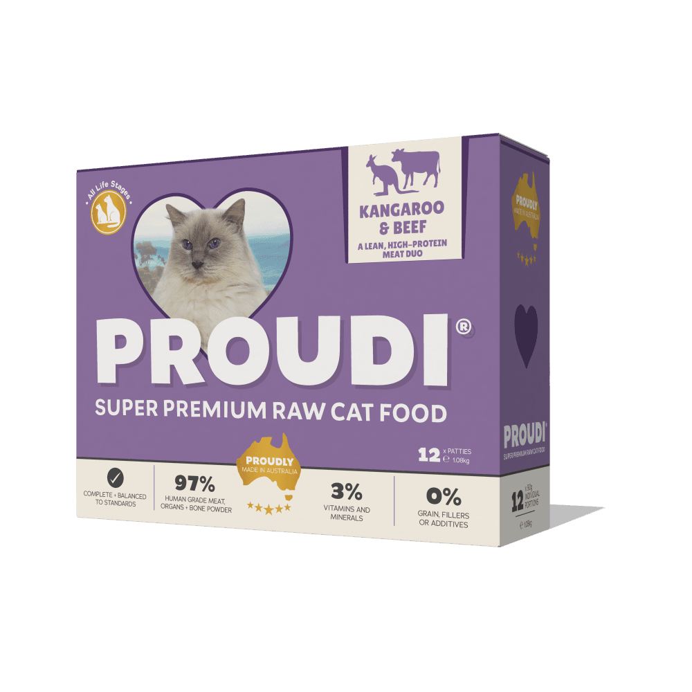 Proudi Premium Raw Kangaroo And Beef Frozen Cat Food