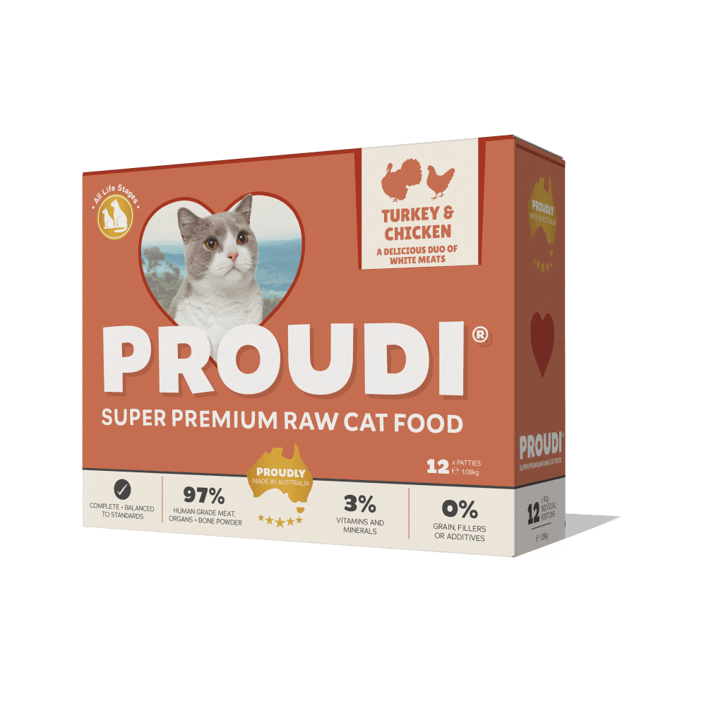Proudi Premium Raw Turkey and Chicken Frozen All Lifestages Cat Food