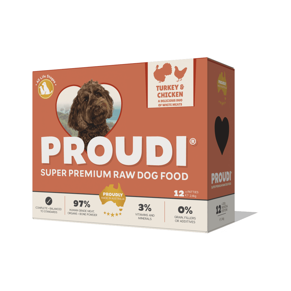 Proudi Premium Raw Turkey And Chicken Frozen Dog Food