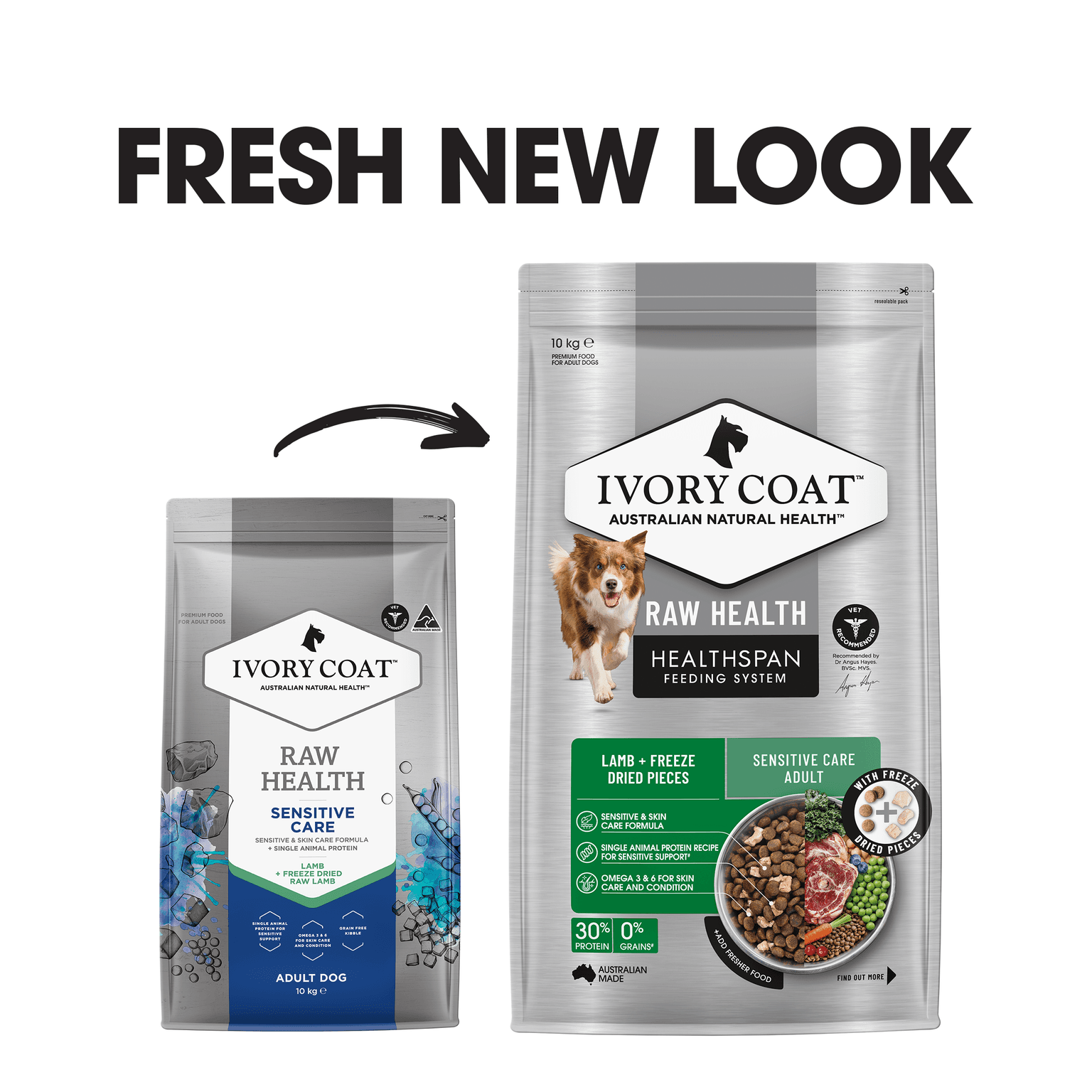 Ivory Coat Raw Health Adult Sensitive Care Dog Food