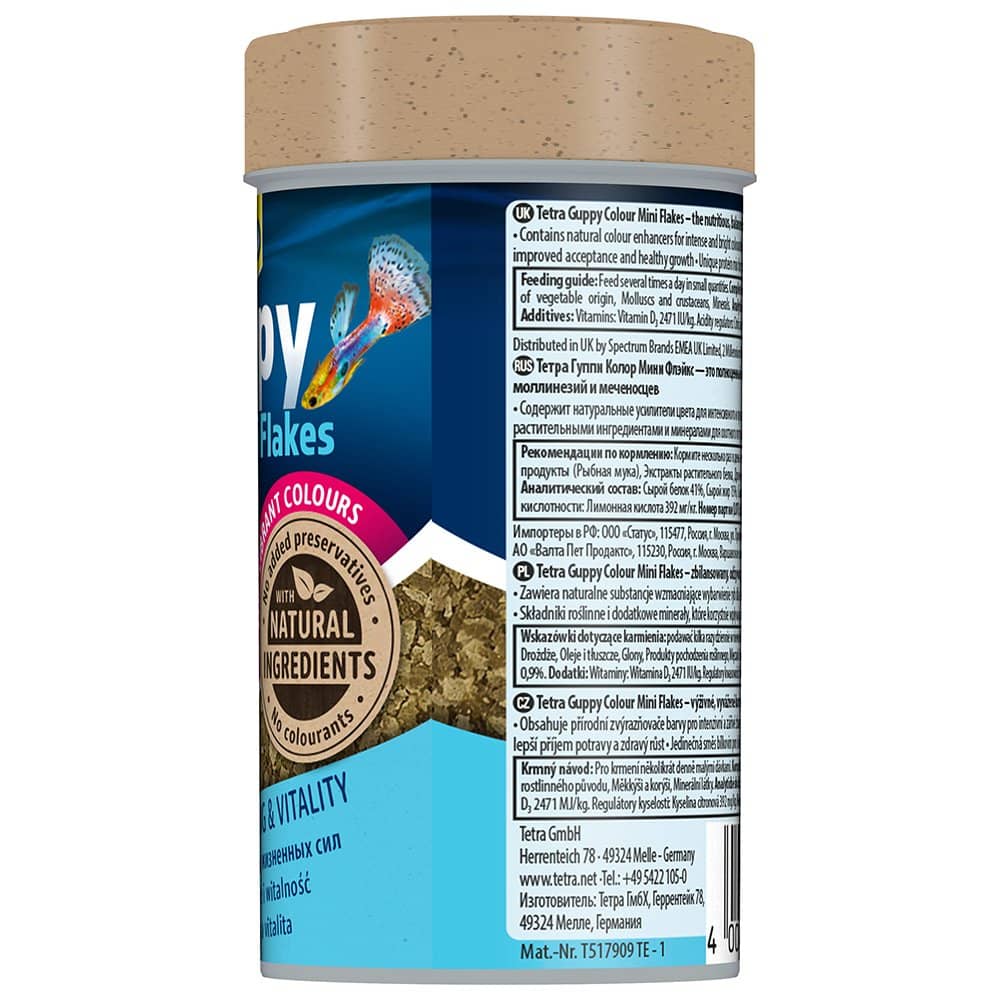 Tetra Tetra Guppy Colour Mini Flakes Tropical Fish Food