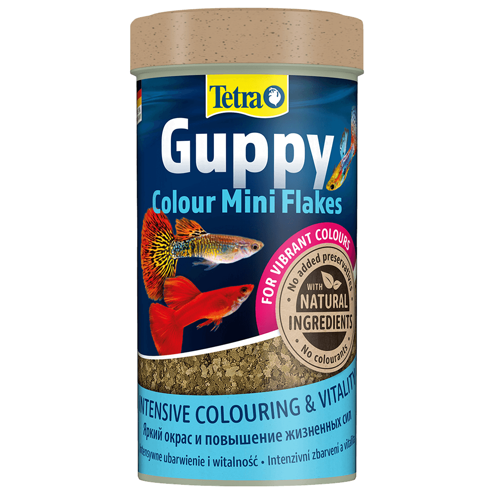 Tetra Guppy Colour Mini Flakes Tropical Fish Food