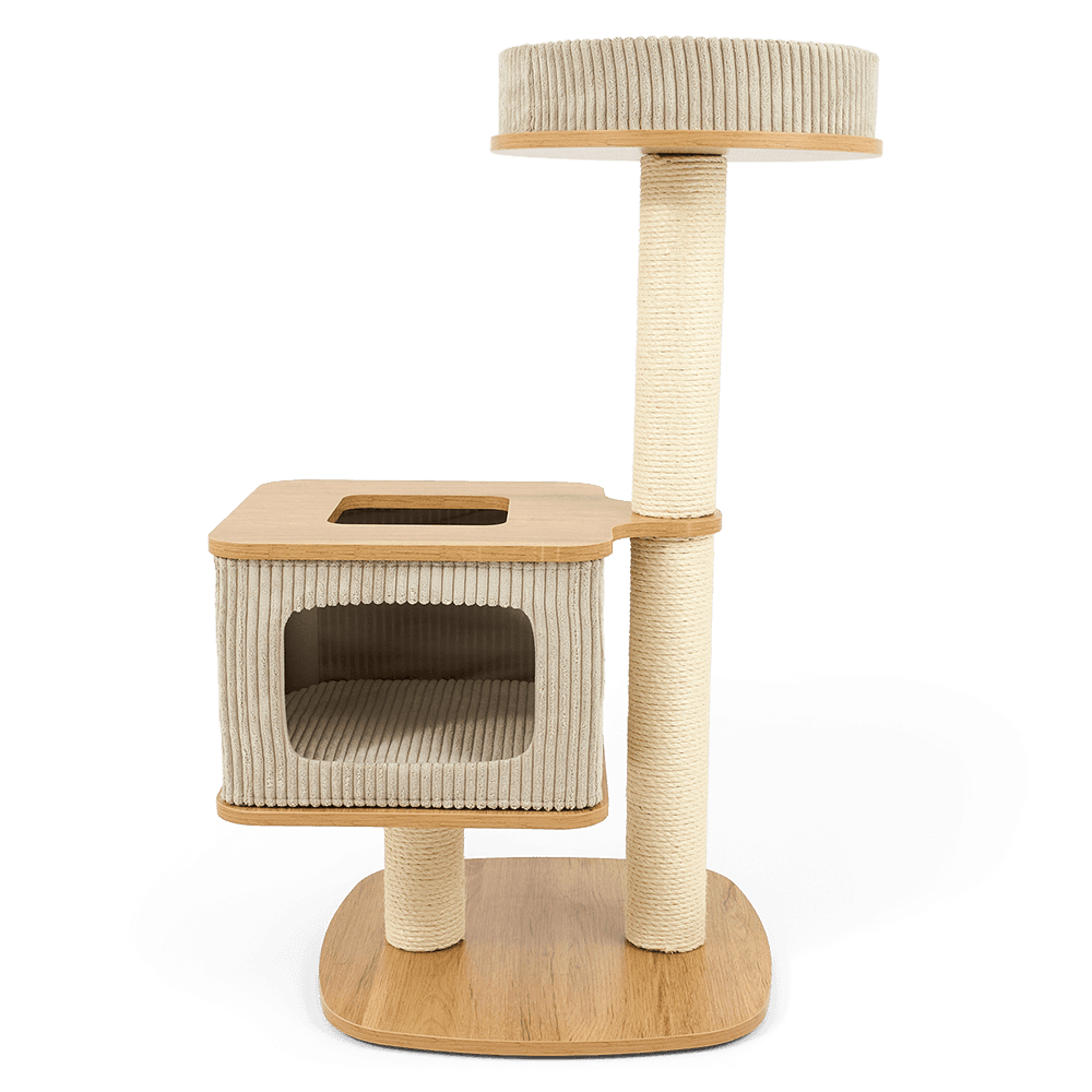 The Catsentials Hideaways Beige Cat Tree