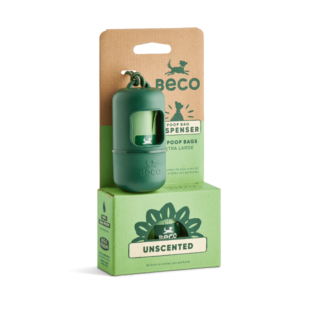 Beco Poop Bag Starter Pack Green Dispenser Unscented