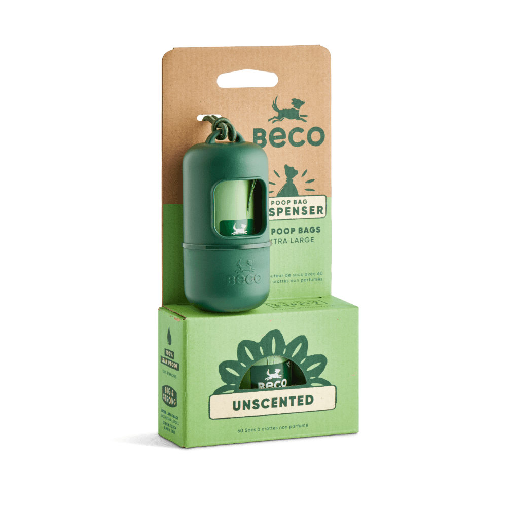 Beco Poop Bag Starter Pack Green Dispenser Unscented