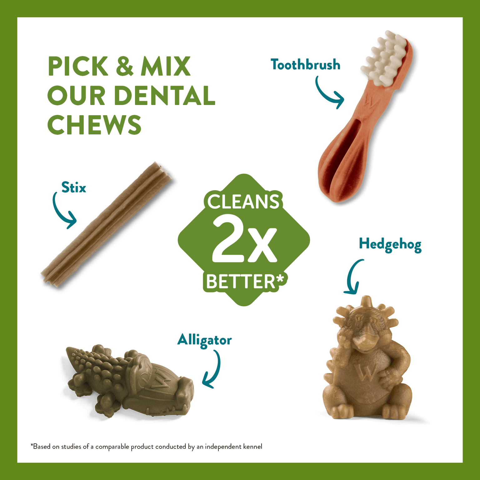 Whimzees Alligator Medium Dental Dog Treats