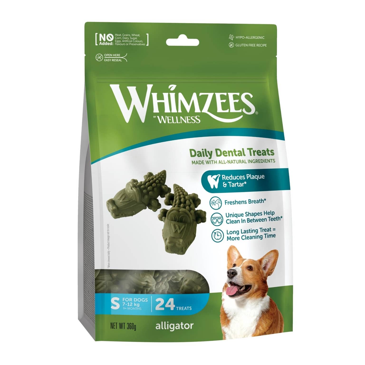 Whimzees Alligator Small Dental Dog Treats