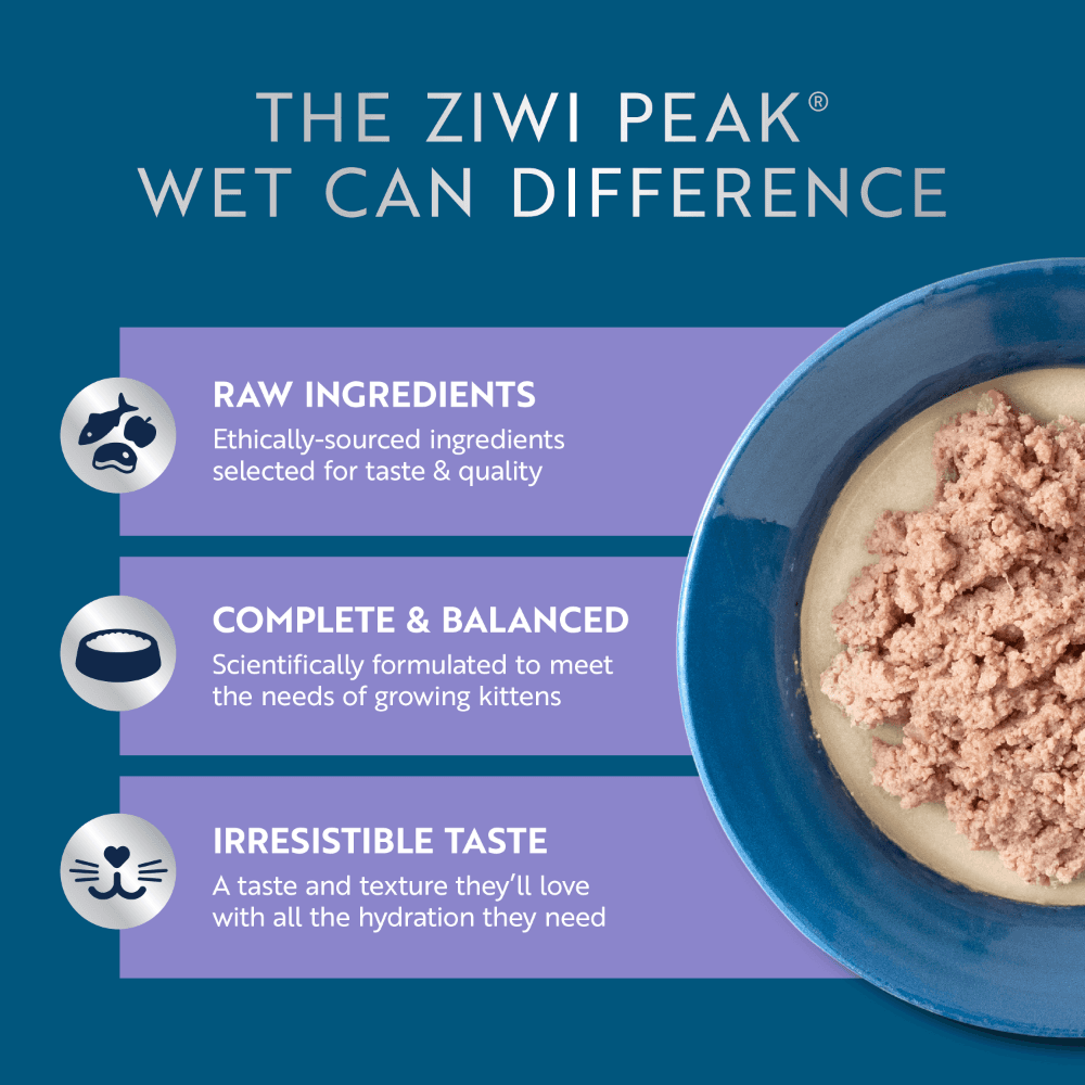 Ziwi Beef with Mackerel Recipe Kitten Wet Cat Food Cans