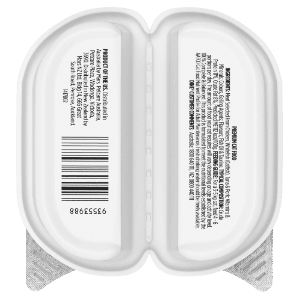 Dine Perfect Portions Pate Whitefish and Tuna Cat Wet Food Tray
