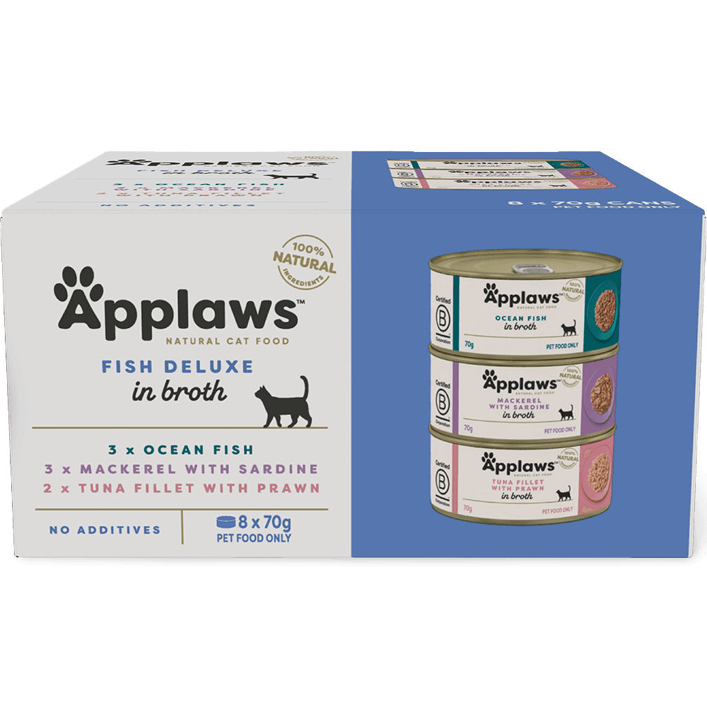 Fish Deluxe in Broth Multipack Adult Wet Cat Food Cans