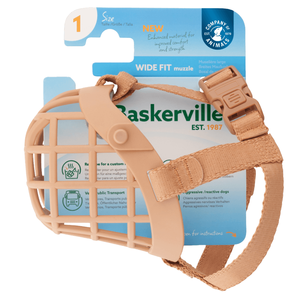 Baskerville Wide Fit Muzzle Dog Beige