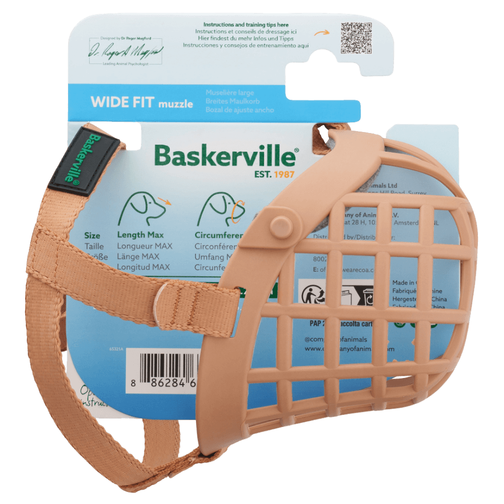 Baskerville Wide Fit Muzzle Dog Beige