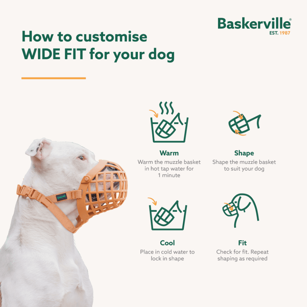 Baskerville Wide Fit Muzzle Dog Beige
