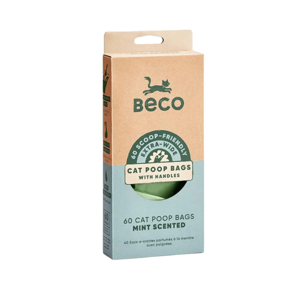 Beco Cat Poop Bags Mint Scented with Handles