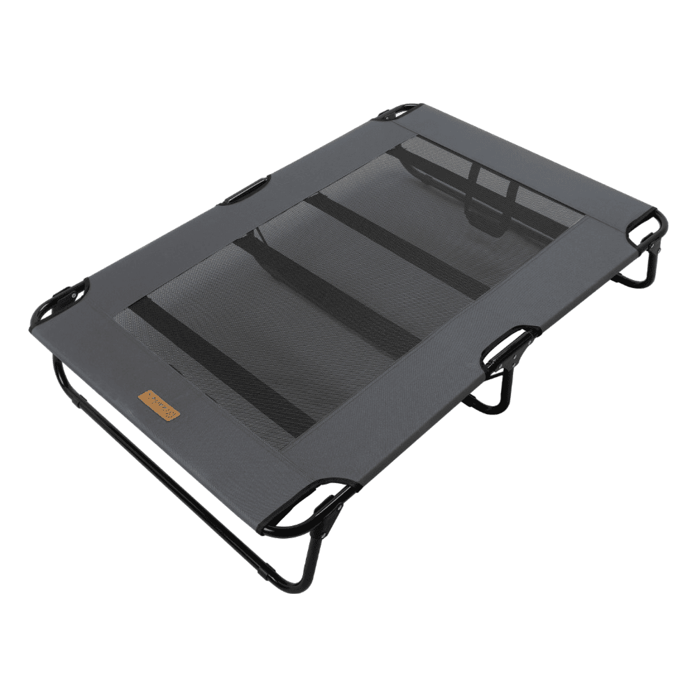 charlies-adventure-foldable-travel-trampoline-dog-bed-grey