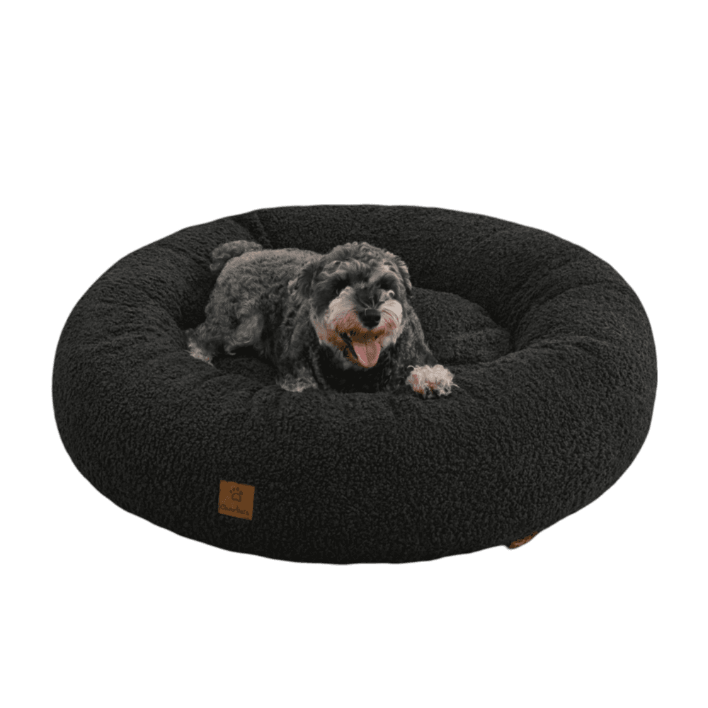charlies-round-teddy-fleece-calming-pet-bed-charcoal