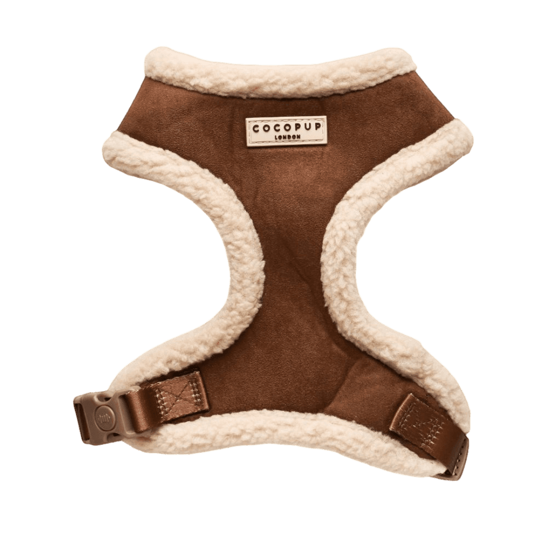 cocopup-london-adjustable-neck-dog-harness-brown-aviator